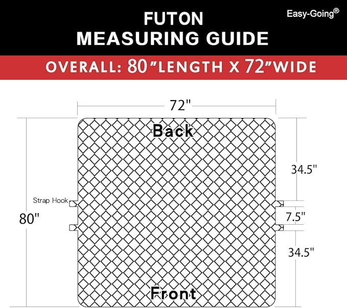 Easy-Going Futon Slipcover - Reversible Sofa Cover, Armless, Water Resistant - Pets & Kids (Chocolate/Beige)