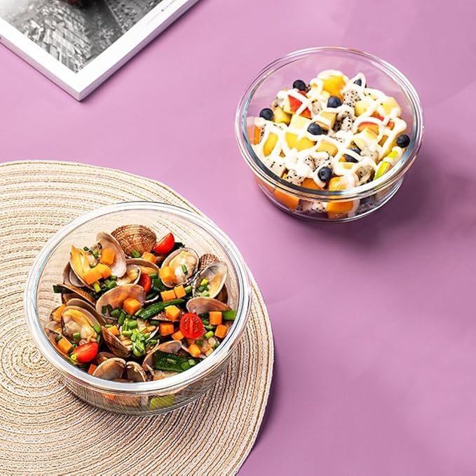 4PC Square Glass Containers With Lids (transparent)