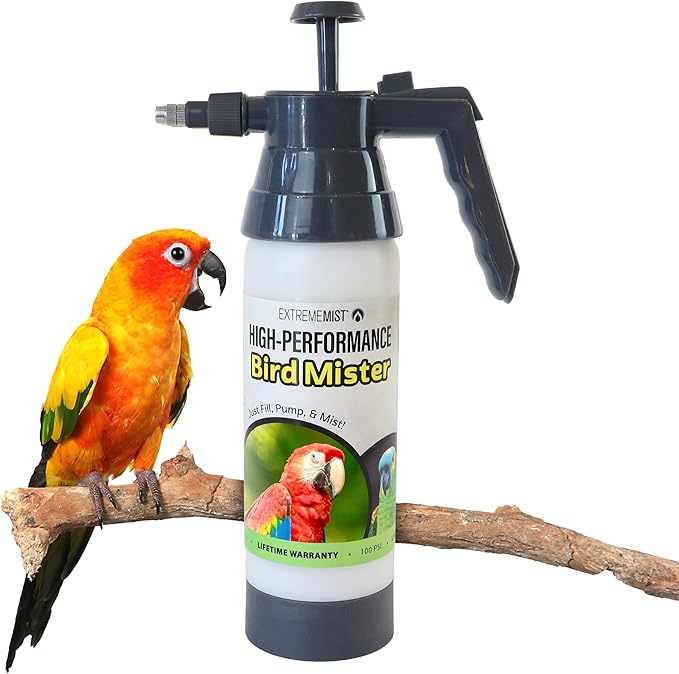 ExtremeMist® Bird & Aviary Care Starter Kit 20oz + 32oz Continuous Pressurized Mist Spray Bottles for Bird Bathing, Cooling & Cage Cleaning — Gentle Parrot, Finch & Aviary Mist Sprayer Set