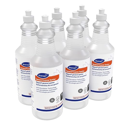 Diversey 101109763 General Purpose Spotter with Percolator Technology - Works on Tough Old Carpet Stains - Fresh Floral Scent, Ready-to-Use Liquid, 32-Ounce (Pack of 6)