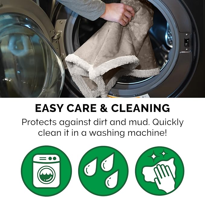 Furhaven Waterproof & Self-Warming Throw Blanket for Dogs & Indoor Cats, Washable & Reflects Body Heat - Soft-Edged Terry & Sherpa Dog Blanket - Dove, Large