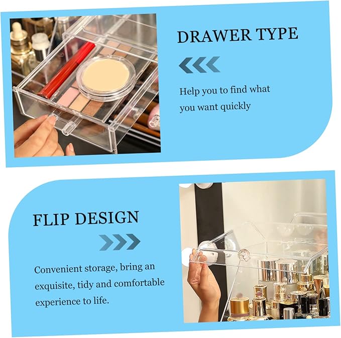Modern Acrylic Makeup Storage Box Lid Desktop Organizer Tidy Storage for Cosmetics Stylish for Girlfriend Wife