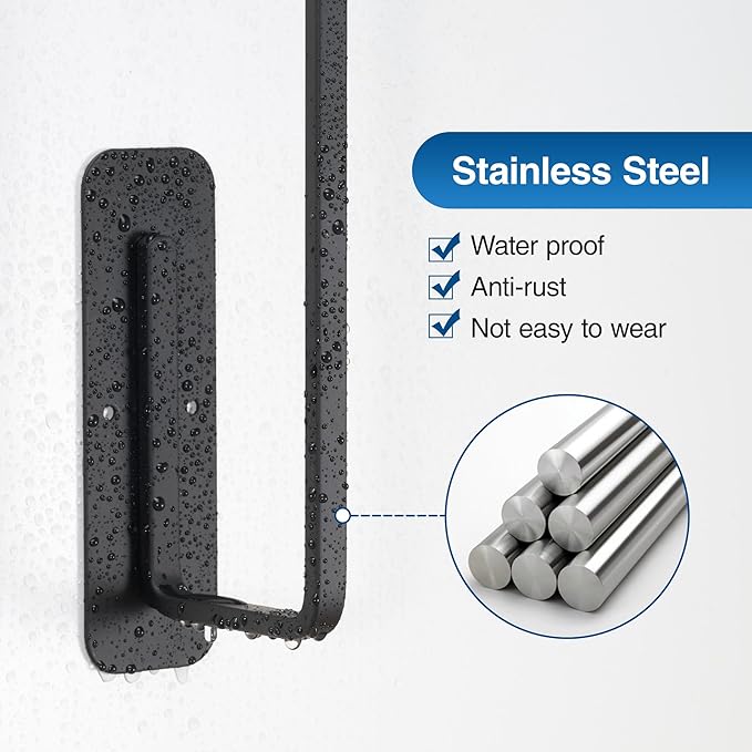 Paper Towel Holder Under Cabinet - Both Available in Adhesive and Drilling - Black Paper Towel Holder Wall Mount - Upgraded Aluminum Paper Towel Rack for Kitchen, Bathroom