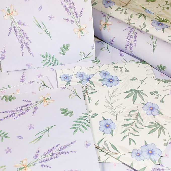 SCENTORINI Scented Drawer Liners for Dresser,6 Linen + 6 Lavender Scent Drawer Paper Liners, Paper Sheets Liner 14.3x19.5 Inch, for Fragrant Home Shelf Closet Bedroom Drawer