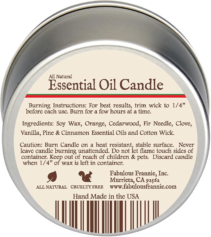 Fabulous Frannie Christmas Wreath Aromatherapy All-Natural Soy Candles Cotton Wick High Pure Essential Oil Scent 40 Hours Burn Time Gift for Women & Men 6 Ounce (Pack of 1)