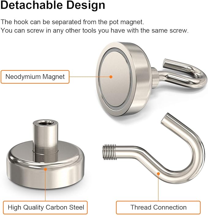 Magnetic Hooks Heavy Duty, 35 lbs Magnets with Hooks for Hanging, Magnet Hooks for Cruise, Grill, Fridge, Kitchen Pack of 12