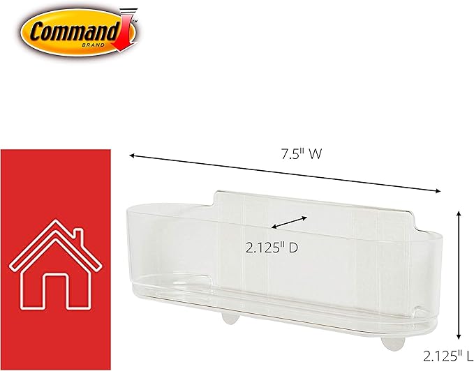 Command Medium Cabinet Organizer, 2-packages, Holds 2 lbs, Decorate Damage-Free, Clear (HOM14CLR-ES)