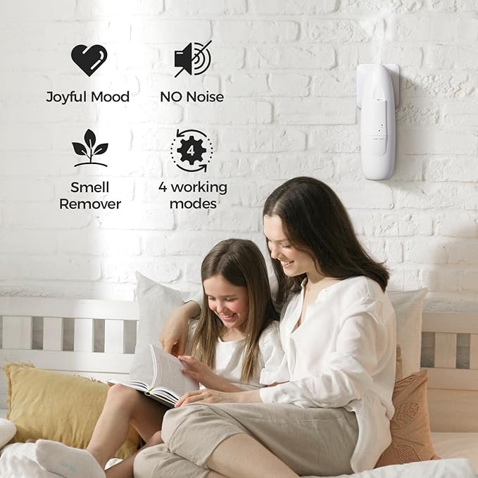 Plug in No Water Need Scent Diffuser,Coverage up to 500 SqFt Waterless Essential Oil Diffuser -in Cold Air Aroma Diffuser, Home Scenting for Office & Bedroom, Easy Waterless Diffuser