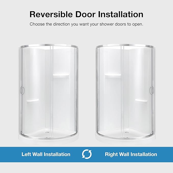 OVE Decors Breeze 38 in. Corner Shower Clear Sliding Door with Walls and Base in Satin Nickel Finish