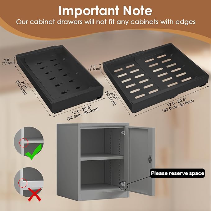 4 Pack Heavy Duty Pull Out Cabinet Drawers - 21" Deep Expandable (12.6"-20.5") Kitchen Organizer (Black)