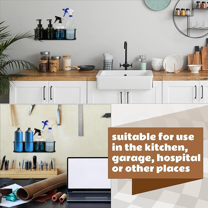 4 Pcs 4 Holes All Purpose Steel Spray Bottle Holder Heavy Duty Spray Can Holder Rack Organizer Easy Install Wall Mount Paint Bottle Organizer Storage Rack for Garage Home Workspace