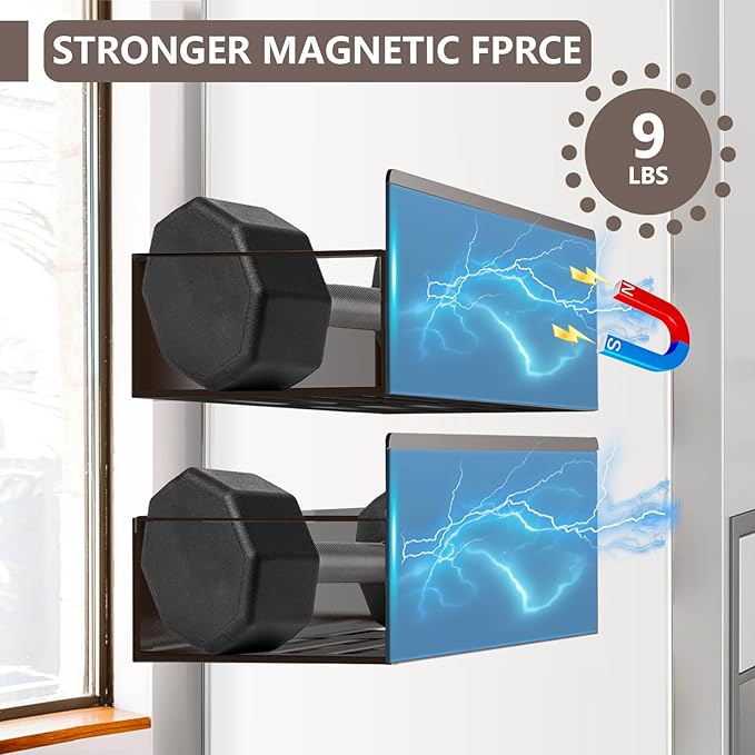 Magnetic Spice Rack Organizer for Fridge Seasoning Organizer for Kitchen storage with Screw Magnetic Shelf for Refrigerator and Oven(6pack-Bronze)