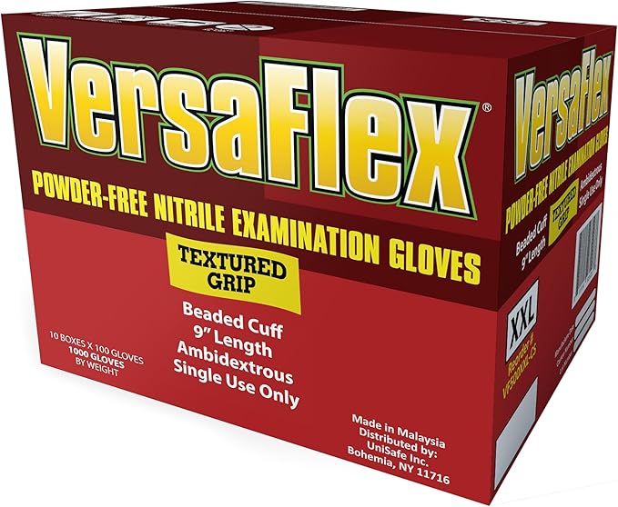 Nitrile Exam Gloves, Disposable, Powder Free, Latex Free, Textured, Case of 1000