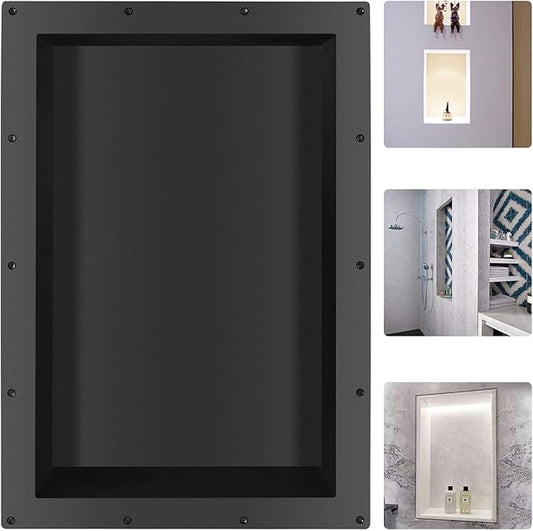 Suteck Shower Niche, 17" x 25" x 3.8" Shower Single Shelf, Rectangle Ready to Tile Niche for Bathroom Storage Recessed Niches Box (17"x25")