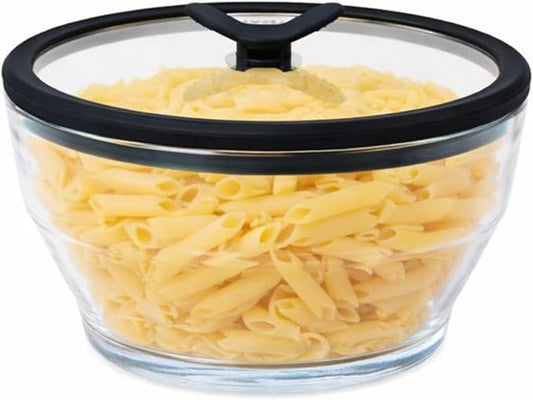 Anyday 8 Cup Glass Microwave Pasta Cooker - BPA Free & Plastic Free Microwave Spaghetti Cooker - Meal Prep & Glass Cookware | Stackable Airtight Nontoxic Storage Container with Vented Lid
