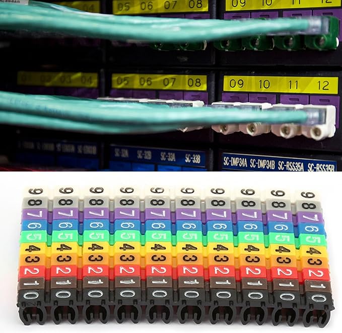 Clip-on String Wire Marking Boxed Plastic Digital Number Wire Label Tube Set Colorful Cable Marker (100PCS KCM-2.5MM)