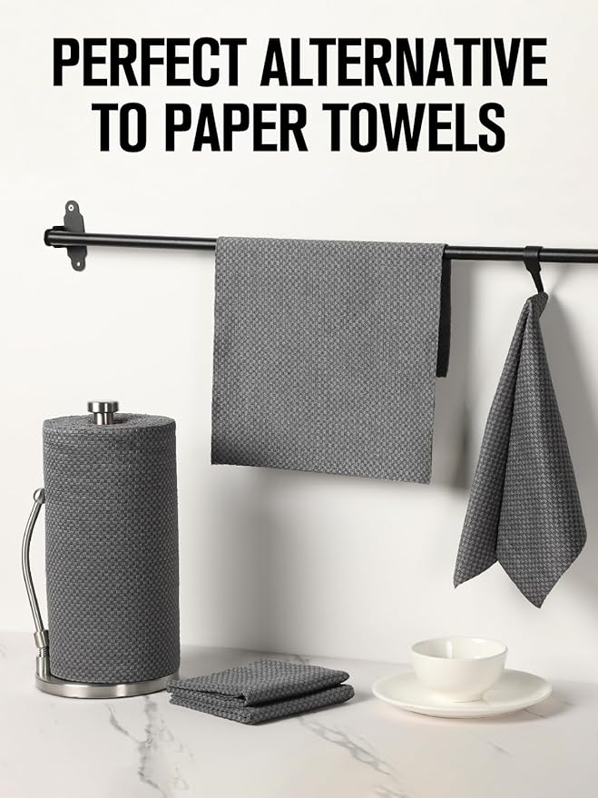 Fantasticlean Tear-Away Microfiber Cleaning Cloth Roll, Reusable Washable Kitchen Towel and Place Mats, Thick Dish Cloths