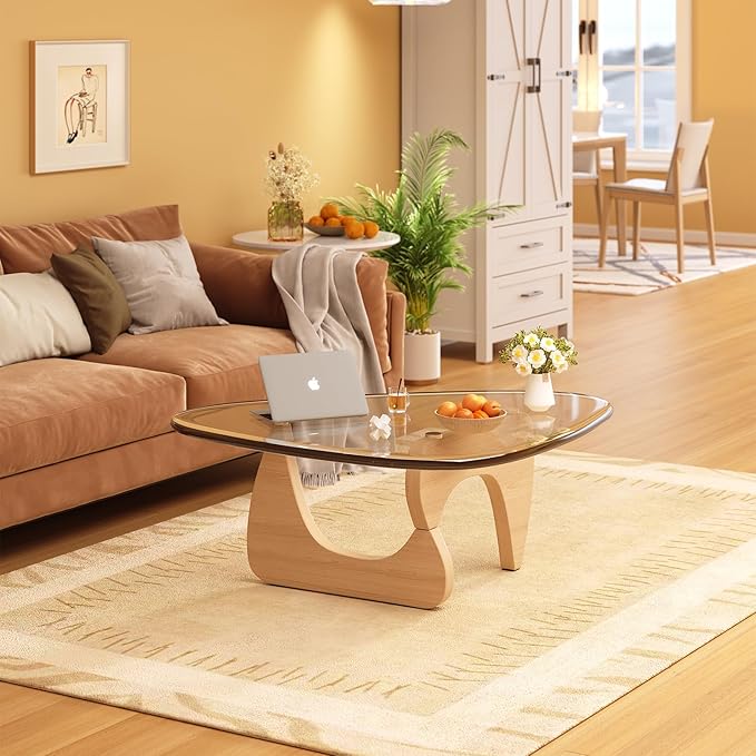 Coffee Table for Living Room Mid Century Modern Center Small Table, Original Transparent(32 Inch)