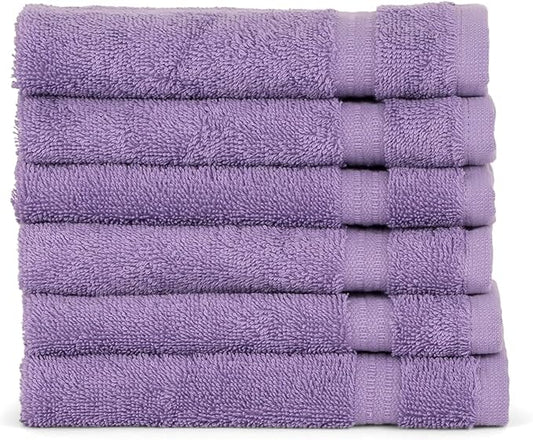 TowelSelections Soft and Absorbent Towels Cotton for Bathroom Hotel Shower Spa Gym, 4 Washcloths Bougainvillea