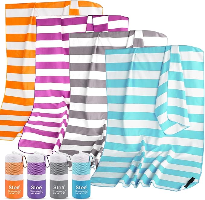 2 in 1 Microfiber Oversized Beach Towel, Quick Dry Towel Travel Towel Camping Towel Super Absorbent Compact Lightweight Sports Gym Towels for Beach,Gym, Hiking, Pool, Backpacking, Bath, Yoga