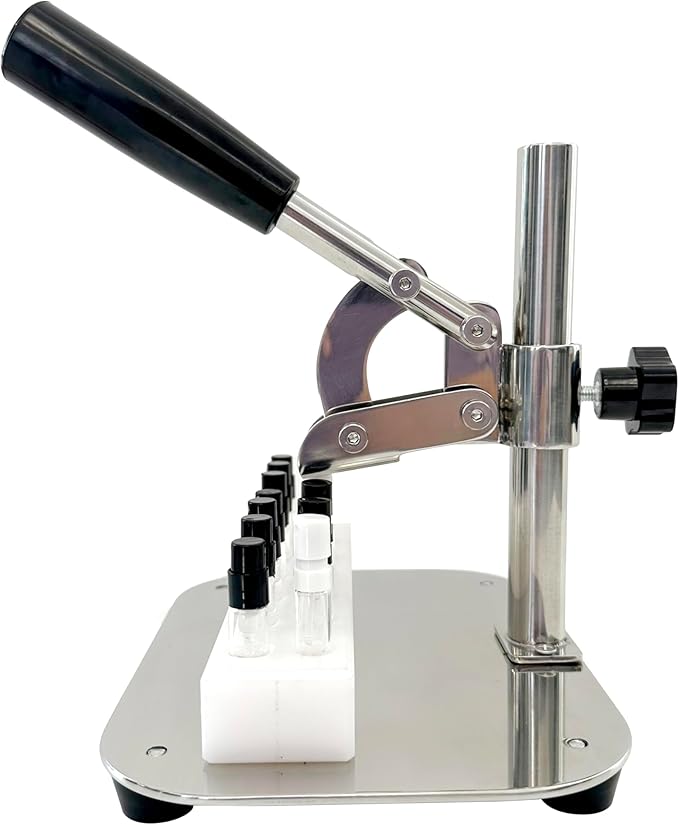 Manual Perfume Bottle Spray Bottle Capping Machine, Perfume Sample Bottle Capper for 10mm and 11mm small bottles (WN024)