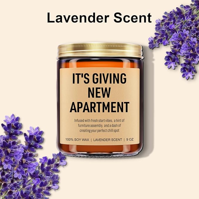 Funny Housewarming Candle, New Apartment Gifts, First Apartment, 1st Apt. Must Haves - Cute House Warming Gifts New Home for Men, Women, Couples - Closing Presents for Home Buyers - 9 oz