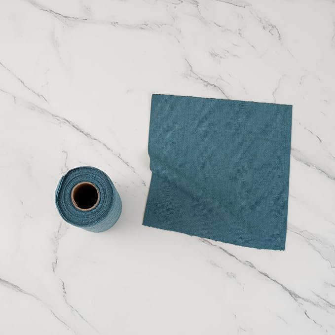 Clean Tek Professional 11.8 x 11.8 Inch Microfiber Towel Rolls, 300 Reusable Towel Rolls - Tear Away, Perforated, Teal Microfiber Cleaning Roll, For All The Cleaning Tasks