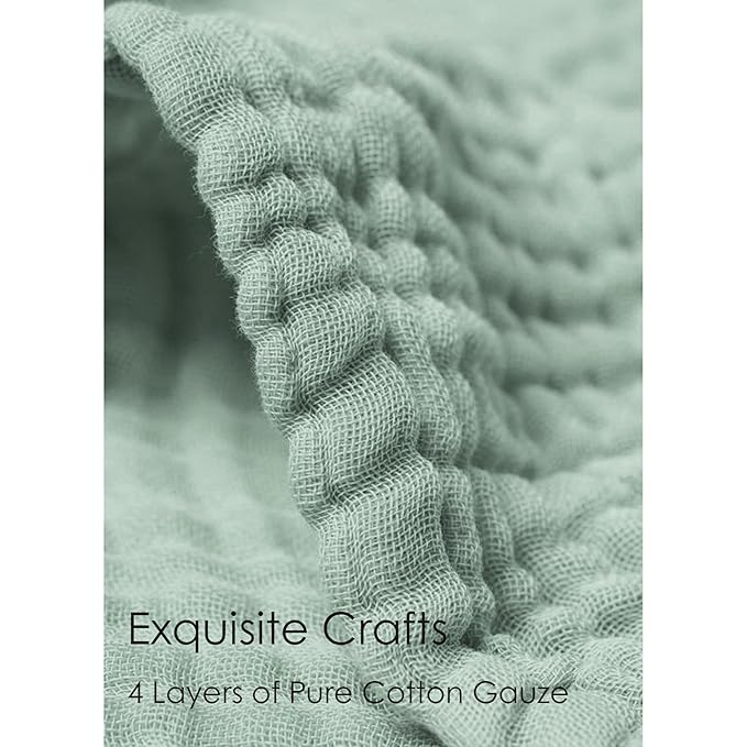 Muslin Baby Blanket for Boys and Girls, Neutral Cotton Crib Blanket for Newborn Infant Toddler - Soft and Breathable Baby Quilt (Green)