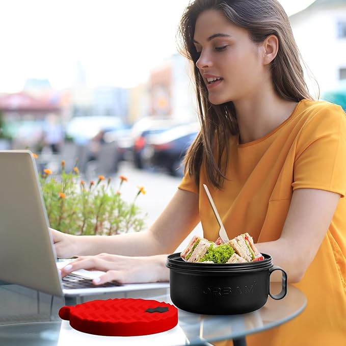 Ramen Cooker,Microwave Ramen Bowl,Noodle Bowl 48 oz,College Dorm Room Essentials for Girls for Boys, Apartment Essentials, Ideal for Home, Office, Dorm, or Gift,BPA-Free. (red)