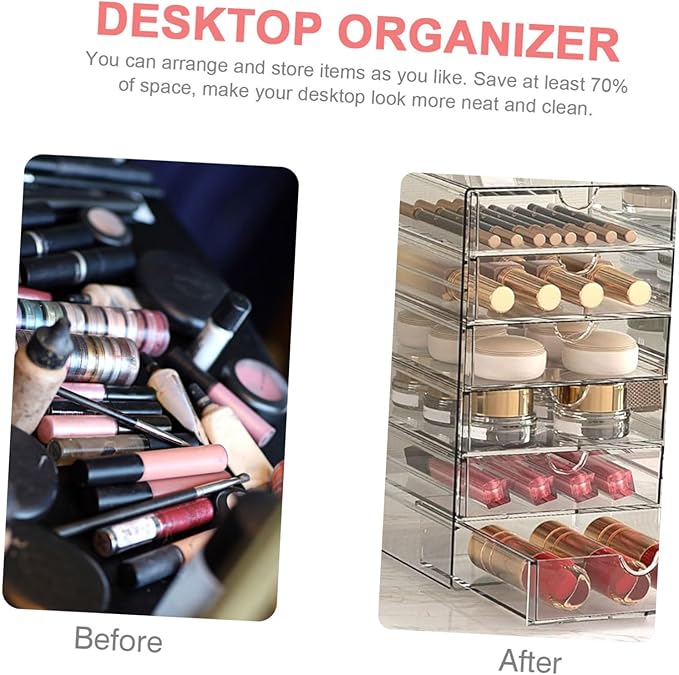 Makeup Organizer Acrylic Jewelry Storage Box for Vanity Desktop Holder for Lipstick Accessories and Jewelry Compact and Stylish Design for Easy Access