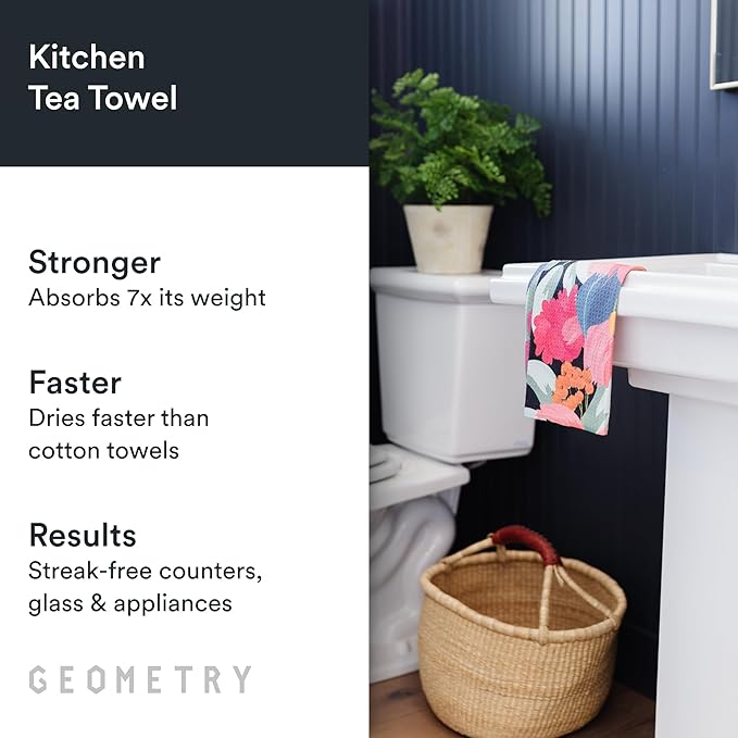 Kitchen Tea Towels - Quick Dry Microfiber Dish Towels for Kitchen Roses for You, 18" x 30" 2-Pack
