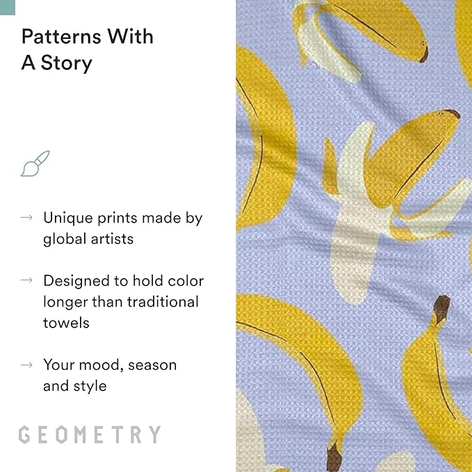 Spring Kitchen Towels - Quick Dry Microfiber Cloth Spring & Summer Dish Towels for Kitchen Drying - Premium Quick Dry Towel - Cute Bananas, 18" x 30" - 1-Pack