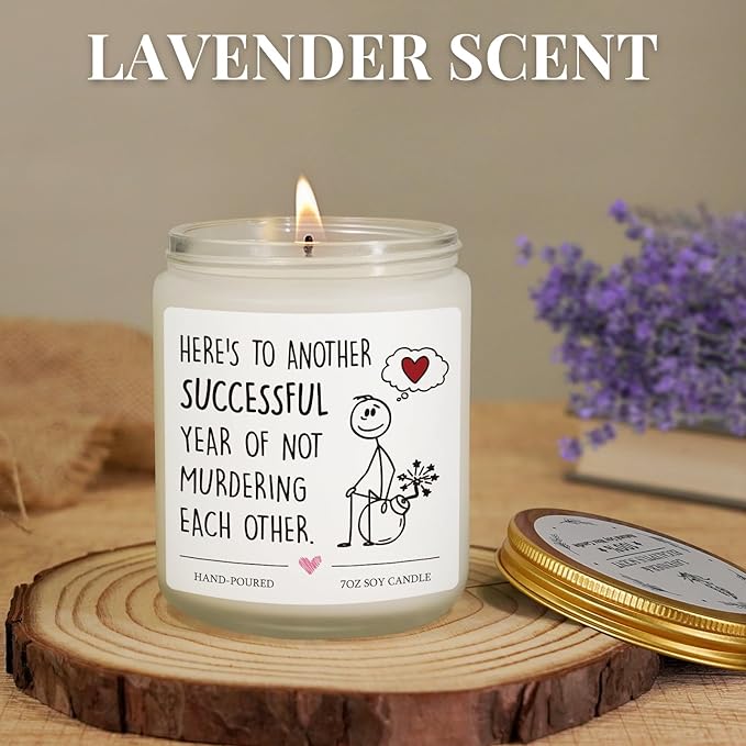 Anniversary Canlde Gifts, Wedding Anniversary Couple Gifts for Men Women Couple Husband Wife Boyfriend Girlfriend Him Her on 15th 10th 1st First Year Scented Candle