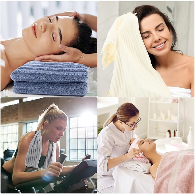 40 Pack Bleach Proof Towels Microfiber Absorbent Resistant Hair Hand Towels Bulk Quick Dry for Barber Gym Bath Spa Shaving (Morandi Color,Stylish)