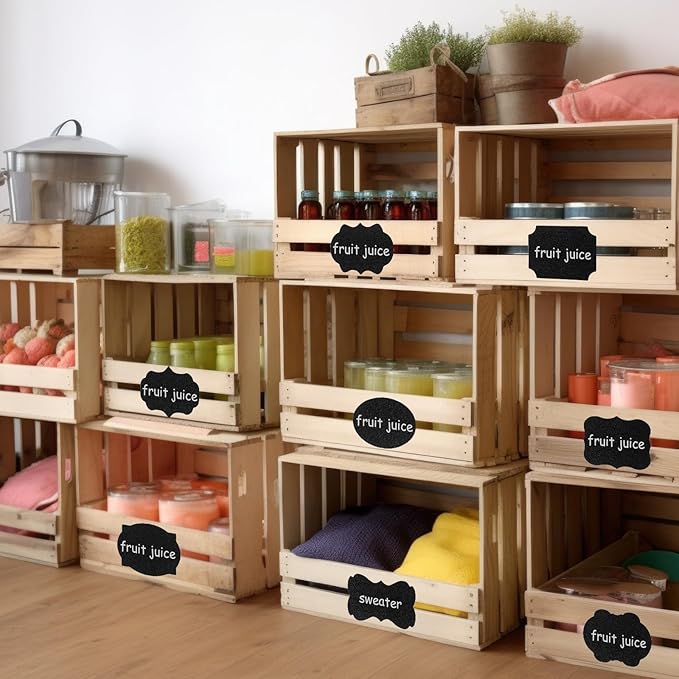 130 Pieces Basket Labels Clip Set for Storage Bins 24 Kitchen Basket Label Removable Clips, 104 Pantry Stickers and 2 Chalk Mark for Organizing Containers Drawers Baskets