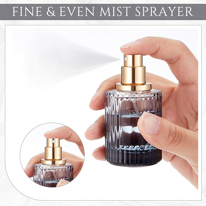 12 Pcs 30/50/100ml Empty Glass Perfume Bottles Bulk Pack for Perfume Makers Refillable Atomizer Cologne Bottles DIY Vintage Fragrance Packaging Glass Bottling Supplies (Black,50 ml)