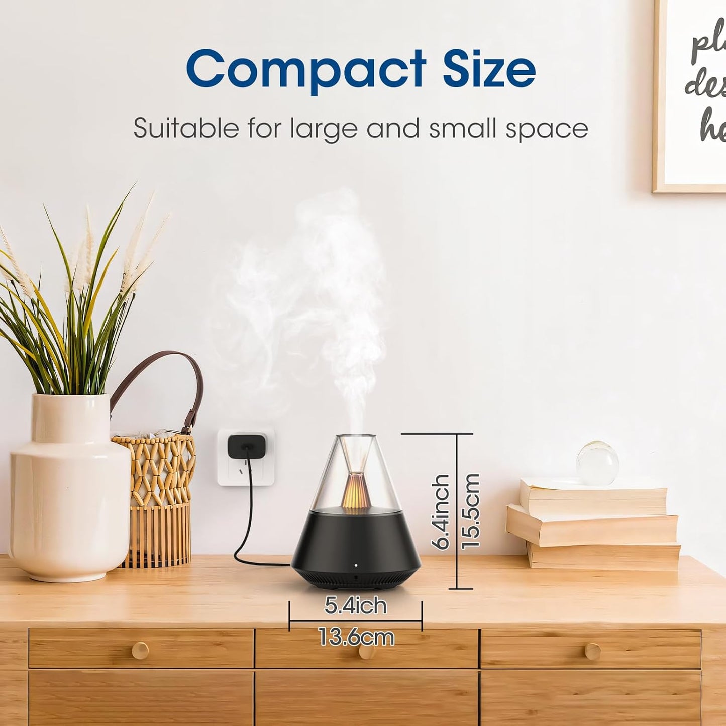 Ultrasonic Essential Oil Diffuser with Candle Night Light