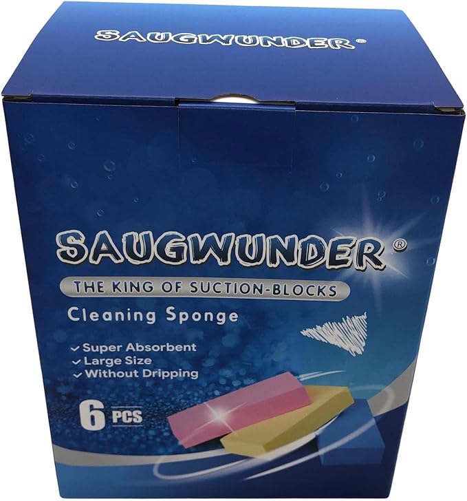 Super Absorbent Water Sponge Durable Stuff PVA Sponge Use in Car Boat Kayak Bathroom After Shower Pick Up Water Like Vacuum All Purpose Kit Cleaning Supples (Multi-Color, 6X)