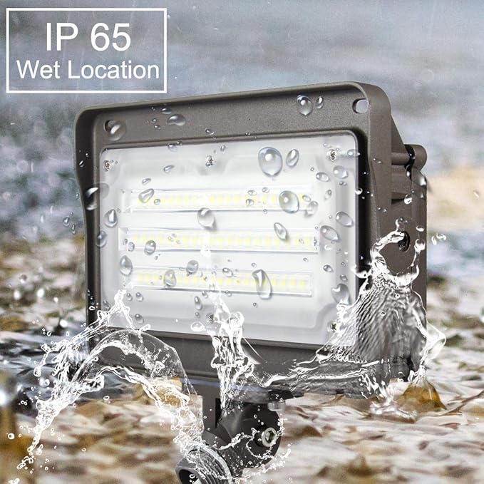 kadision LED Flood Light Outdoor 50W, 6500LM (200W HPS/MH Equiv.) 5000K Daylight, Waterproof Knuckle Mount LED Outdoor Flood Lights for Garden Porch Yard, 100-277V ETL Listed