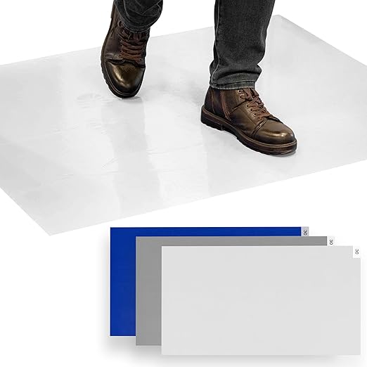 Sticky Mat - 24" x 36" - 120 White Sheets (Pack of 4 Mats - 30 Sheets per Mat) for Clean Rooms, Construction, Medical Facilities, Laboratories, Hospitals and Pets - Tacky Adhesive Mats