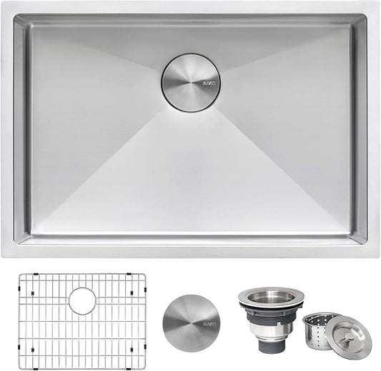 Ruvati 26-inch Undermount 16 Gauge Tight Radius Stainless Steel Kitchen Sink Single Bowl - RVH7126