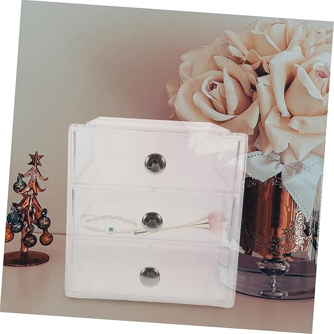 Clear Drawer Organizer for Makeup Jewelry Office Supplies Multi-use Storage for Neat and Efficient Organization