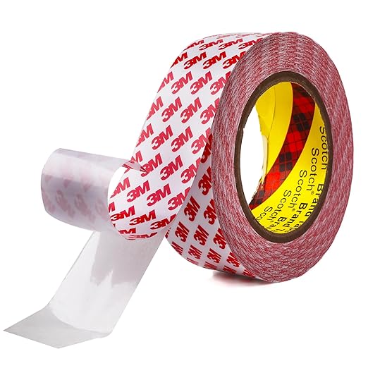 Double Sided Tape Thin, 2in x 82ft Removable Mounting Tape, Poster Picture Hanging Strips, Clear Wall Sticky for Hanging, Scrapbook Stickers, No Damage Wall Adhesive for Festival Decoration