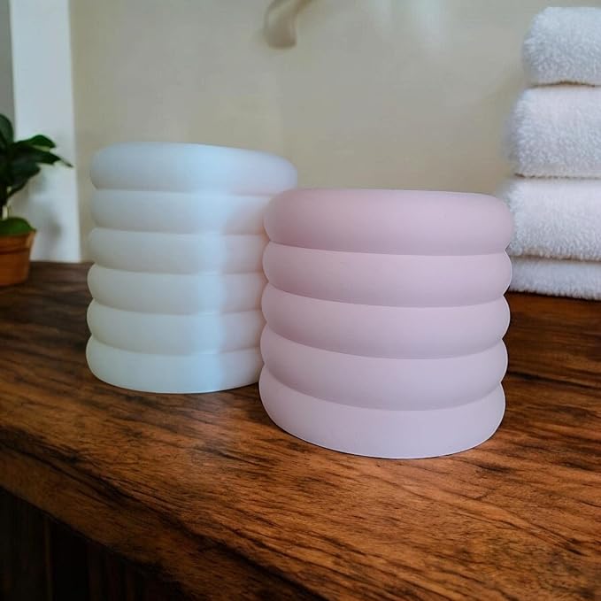 Modern Makeup and Desk Organizer Cup Set | Minimalist Ribbed Storage Containers | Compatible with Handcrafted Eco Friendly Home Decor
