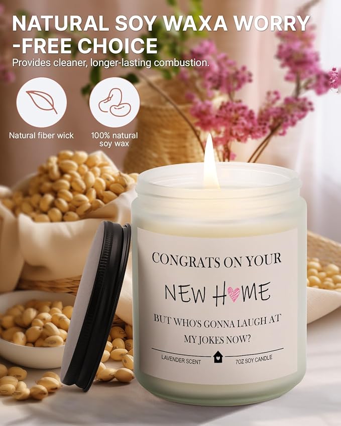BeauGift House Warming Gifts New Home, Funny Housewarming Candle Gift Ideas, New Apartment Essentials for Women Men Home Owner Friends Moving Away, 7 oz, Lavender