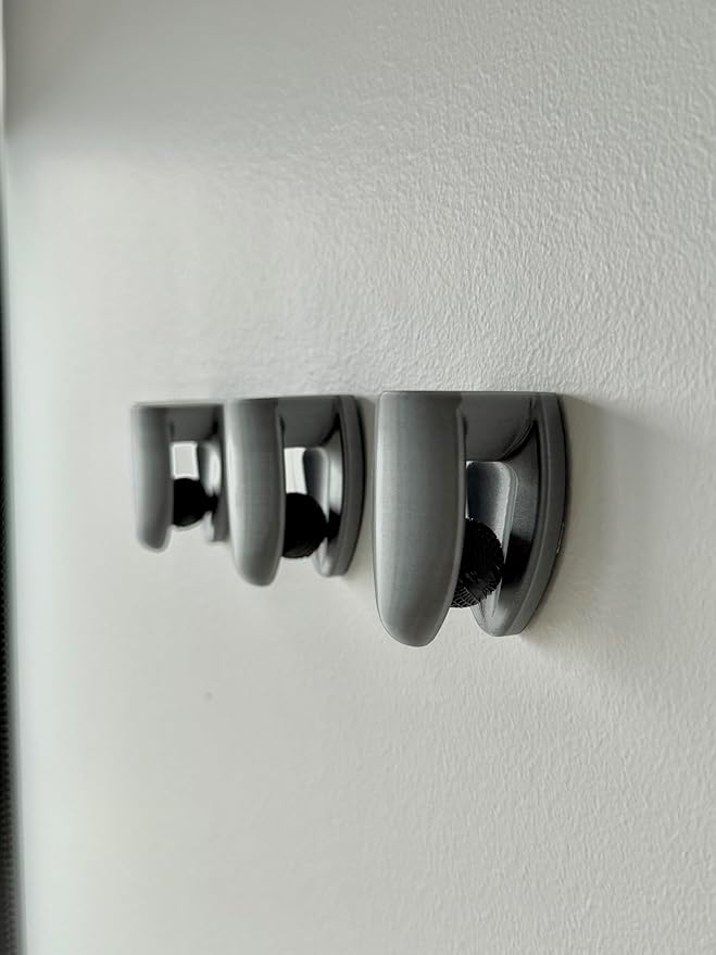 Rounded Auto-Locking Hangers, 3-Pack – Self-Locking Adhesive Wall Hooks, Space-Saving Design, No-Drill Installation, Durable & Easy to Use for Closet, Bathroom, Garage, and Office