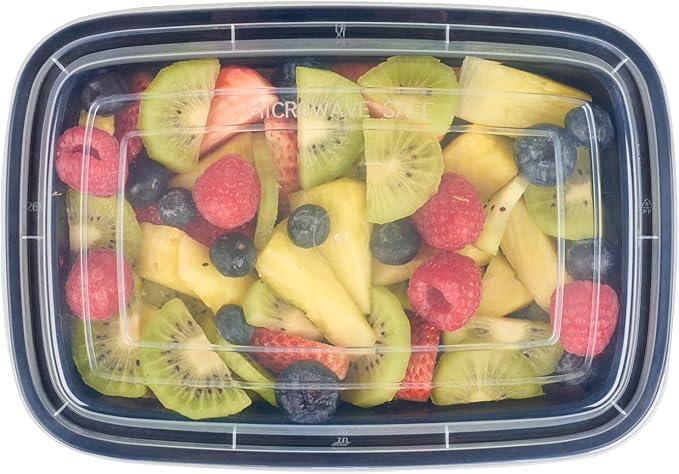 Restaurantware-Asporto 38 Ounce Take Out Containers, 100 Food Containers With Lids - Microwavable, Disposable, Black Plastic To Go Boxes For Food, No BPA, For Take Out And Delivery