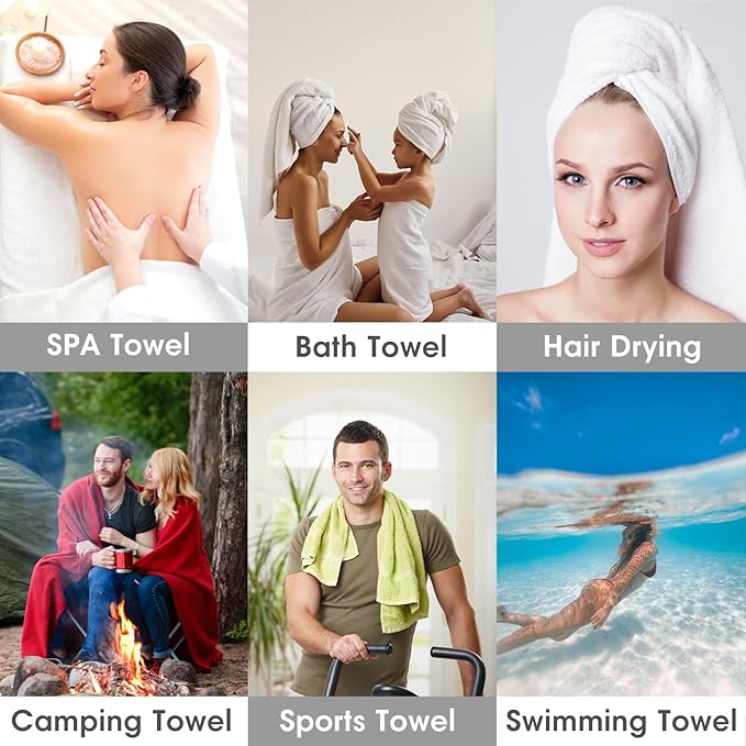 Large Microfiber Bath Towels Set of 2, 30" x 60", Oversized, Soft, Super Absorbent Fast Drying for Shower, Swimming, Sauna, Pool, Beach, Sport, Fitness, Yoga, Beige