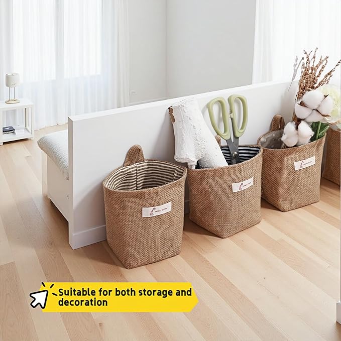 Washable Cotton Linen Hanging Organizer Bag for Door Wall Bedside | Washable Storage Pockets | Space Saving ，Reusable Closet Organizer (2Pack) (Deep blue stripes+yellow dots)