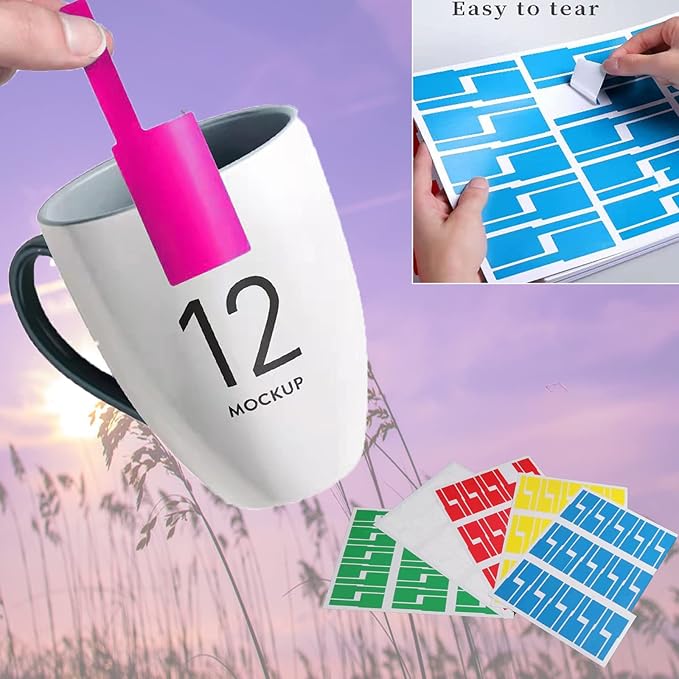 12 Sheet 360 Pcs Cable Labels Tags for Cable Management, YTPZCL Colorful Waterproof Cord Labels Tags for Electronics, Self Adhesive Tear Resistant Wire Labels for Laser Printer and Handwriting, A4